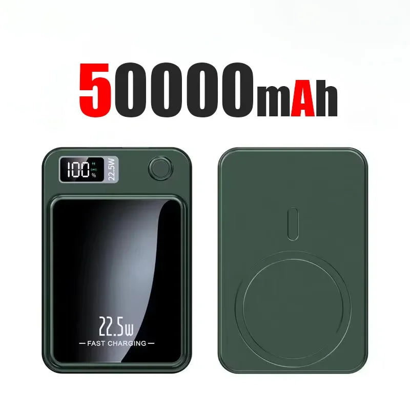 Wireless Magnetic Power Bank 22.5W Fast Charge – 50,000/100,000/200,000mAh Portable Qi Powerbank with 15W Wireless, USB-C & LED Display