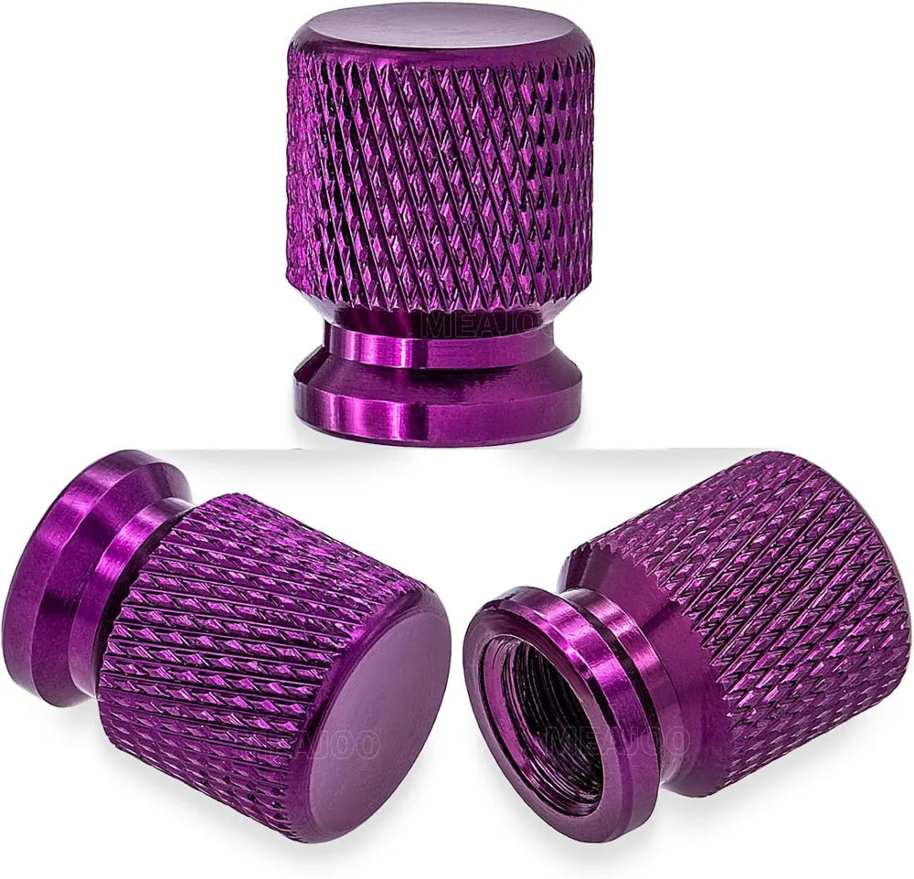 Aluminum Tire Valve Stem Caps 16 x 12mm (0.63 x 0.47 in) Universal 8mm Thread - Metal Valve Caps for Car Bike SUV Truck