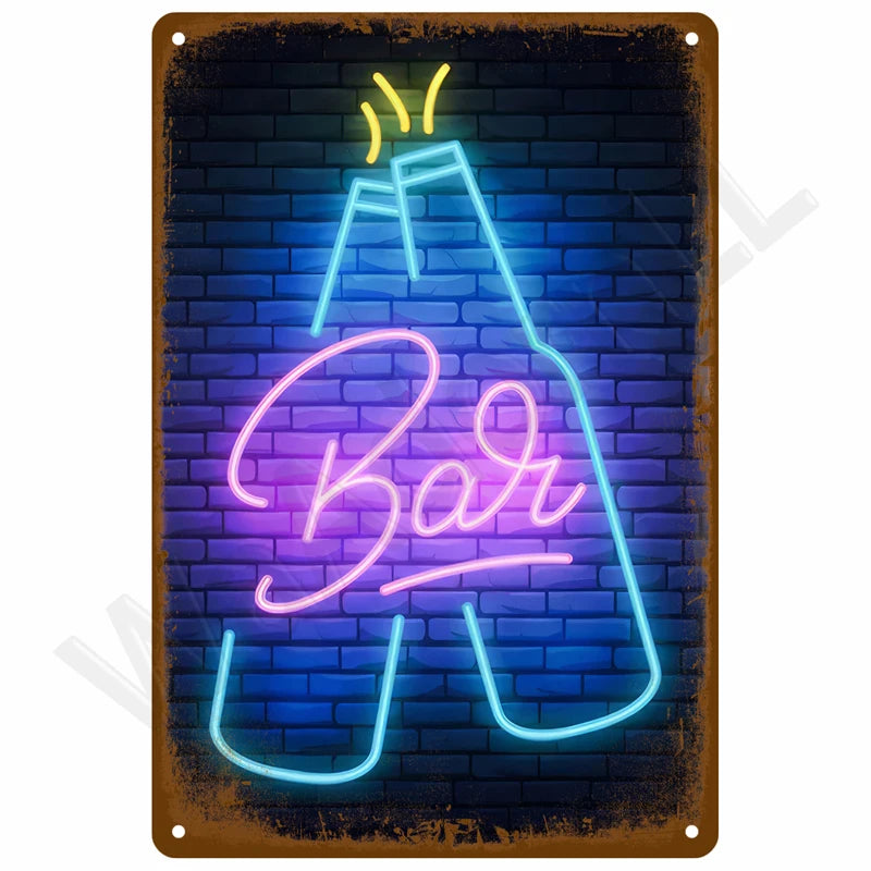 Retro Metal Wall Sign 20 x 30 cm (7.8 x 11.8 in) Vintage Tin Bedroom Wall Art