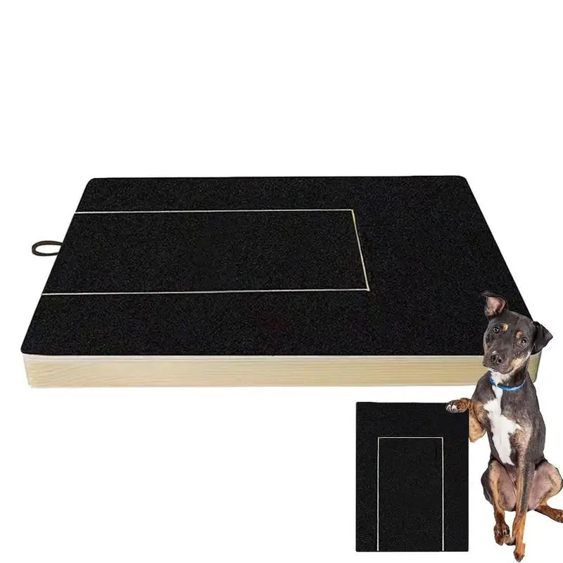 Dog Nail File Scratch Board with Pull-Out Sandpaper and Built-In Treat Box — Wooden Nail Trim Pad 36 x 5 x 25 cm (14.2 x 2.0 x 9.8 in)