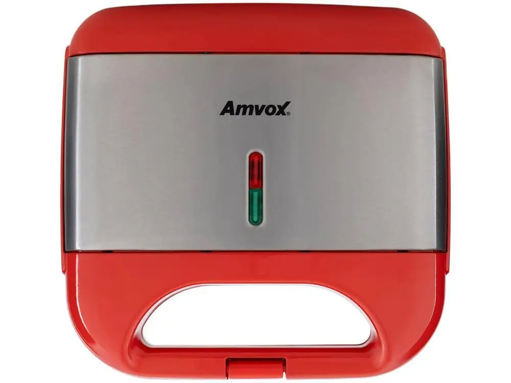 Red 750W 2-Slice Grill and Sandwich Maker 110V Nonstick Plates Safety Lock