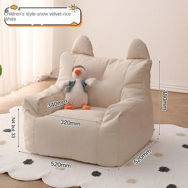 Cute Cartoon Kids Mini Sofa - Linen Toddler Armchair for Reading & Playroom