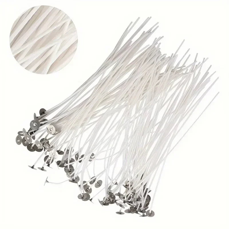 Smokeless Soy-Waxed Cotton Candle Wicks for DIY Candle Making – 30 or 100 Pack (10 cm / 3.94 in)
