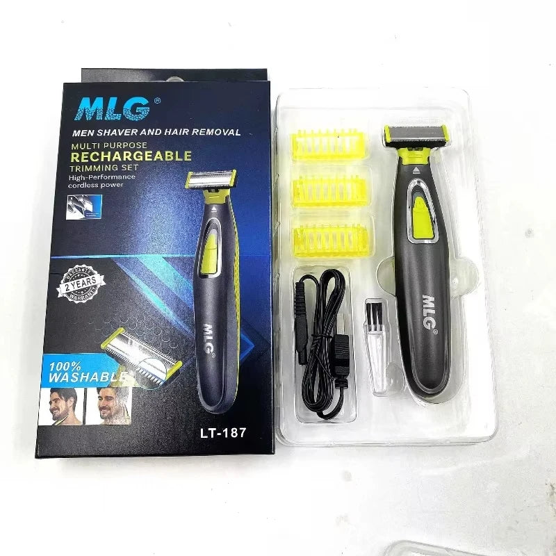 Portable USB Rechargeable Electric Shaver & Full-Body Trimmer T-Blade Wet/Dry Washable Razor for Beard Bikini Armpit