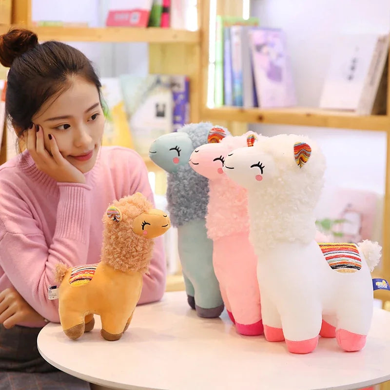 25cm (9.8 in) Smile Alpaca Llama Plush Toy - Soft Stuffed Animal Throw Pillow for Kids and Home Decor