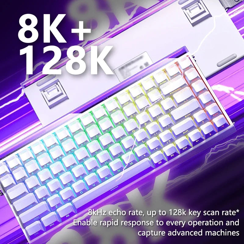 84-Key Magnetic Hot-Swap Wired Mechanical Gaming Keyboard, RGB Music Reactive, 8K (8000Hz) Polling, PBT Keycaps