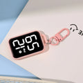 LED Keychain Digital Pocket Watch - Mini Electronic Timepiece for Backpacks & Keys