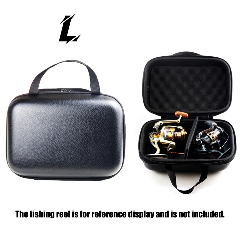 Waterproof PU Spinning Reel Bag — EVA Padded Fishing Reel Case (S/M/L)