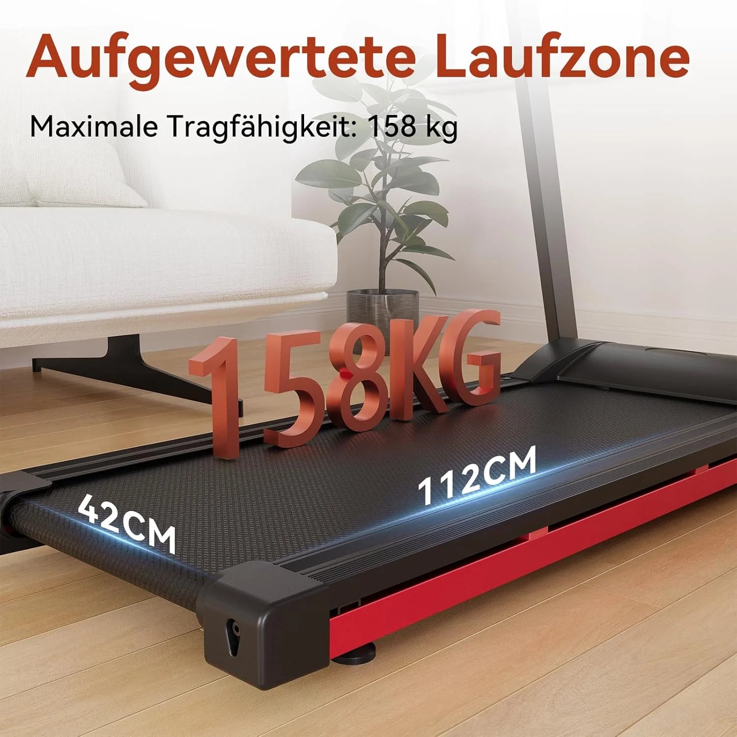 3.5HP Foldable Treadmill Walking Pad 350 lb (158 kg) Capacity 6% Incline 10 MPH/16 KPH LCD & App for Home Office