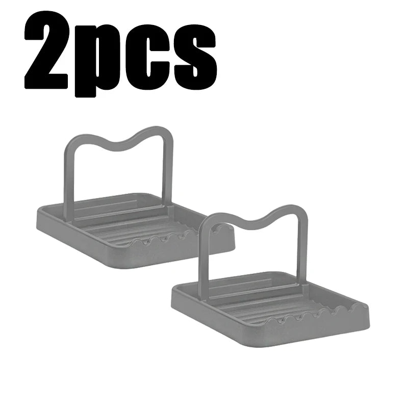 1-3 Pack Foldable Spatula & Pot Lid Holder - Multifunctional Upright Kitchen Draining Rack Wave Anti-Slip Organizer