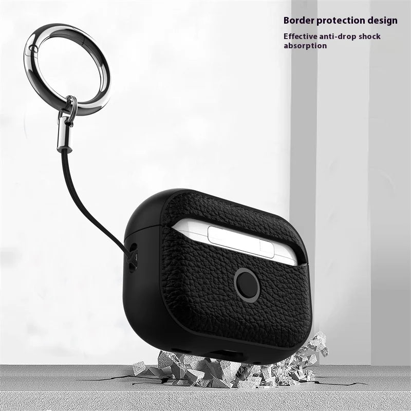 Soft TPU & PU Leather AirPods Case with Lanyard - Shockproof Protective Cover for AirPods 1/2/3/4 & Pro Series