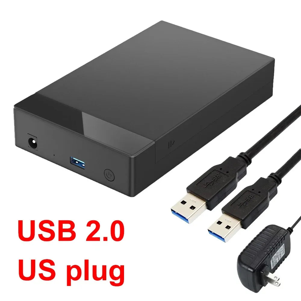 USB 3.0 SATA Hard Drive Enclosure for 3.5" & 2.5" HDD/SSD — External HDD Case, Supports up to 18TB