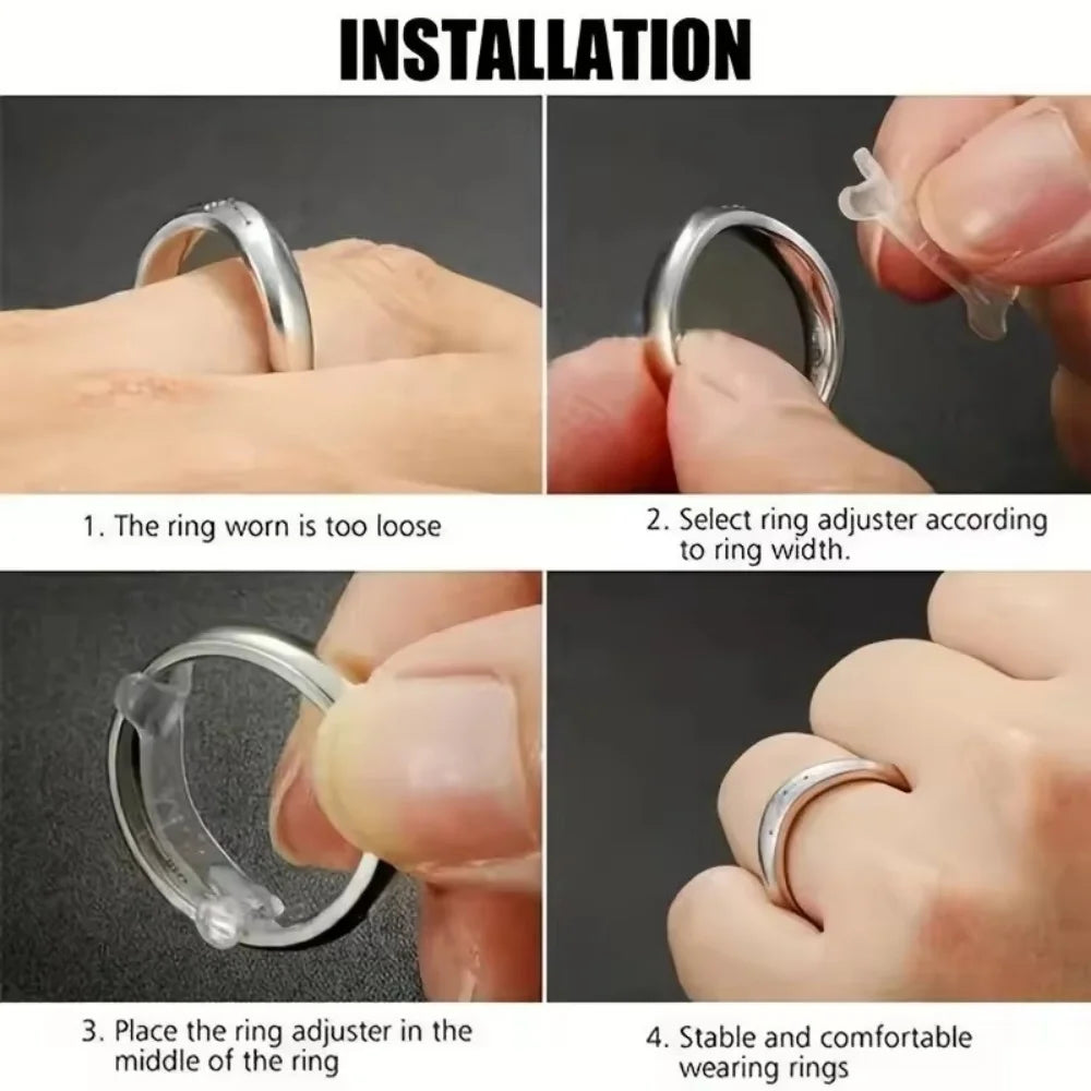 12-Pack Invisible Ring Size Adjuster Pads – Ring Reducer Inserts for Loose Rings