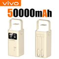 80000mAh Portable Power Bank 120W Max - Built-In Cables & Foldable Flashlight, Large Capacity Emergency Charger for iPhone Samsung