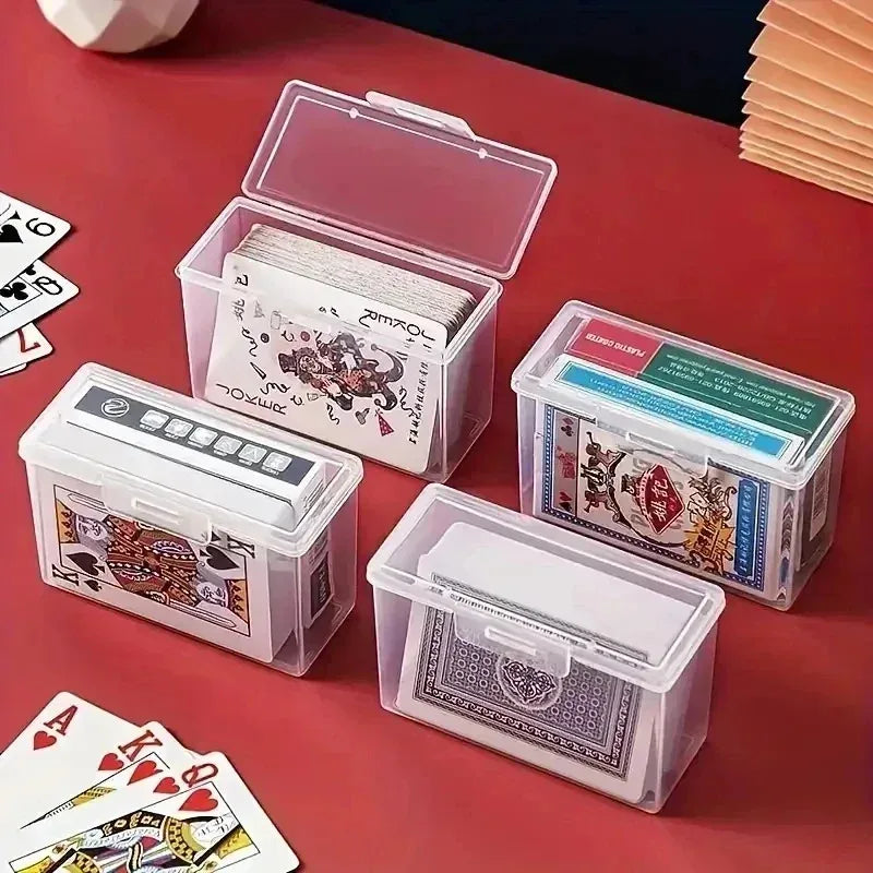 Clear Plastic Card Storage Box – Portable Deck Case for Playing Cards, Trading Cards & Business Cards