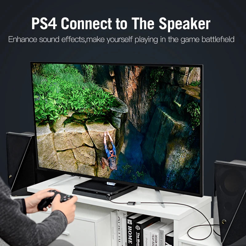 USB External Sound Card 3.5mm Audio Adapter with Microphone — USB-A Headset Adapter for PC, MacBook, Laptop, PS5, Gaming Headset