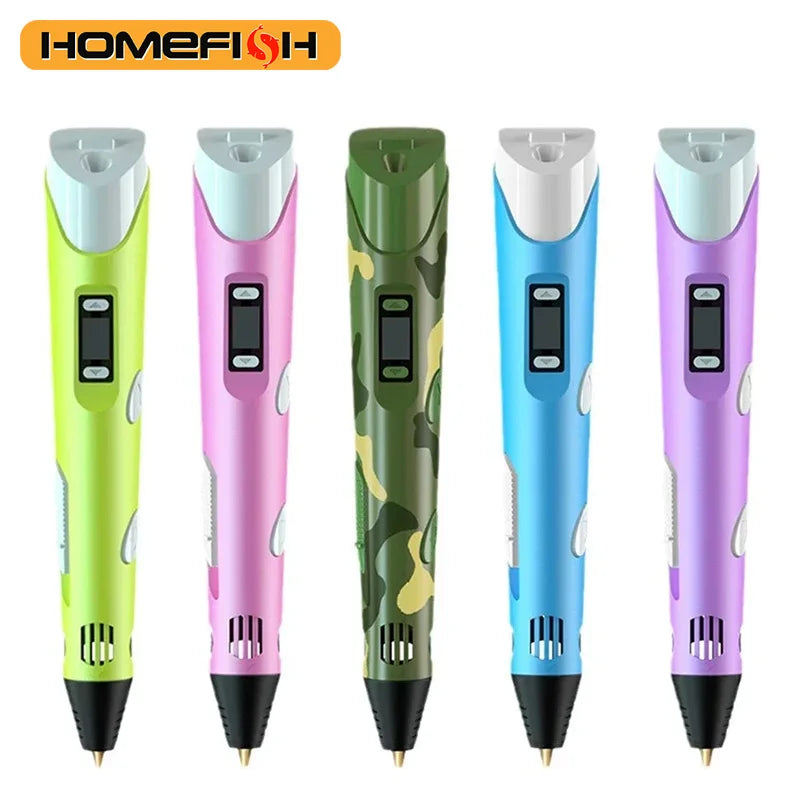 USB Rechargeable 3D Printing Pen with 9M (29.5 ft) PLA Filament — 0.7mm Nozzle, 180–220°C Adjustable Creative 3D Drawing Pen Gift