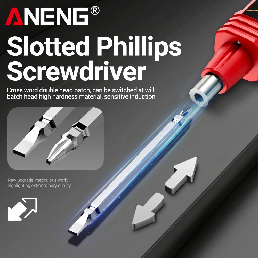 Pen Multimeter & NCV Non-Contact AC/DC Voltage Test Pen Combo with Double-Head Screwdriver