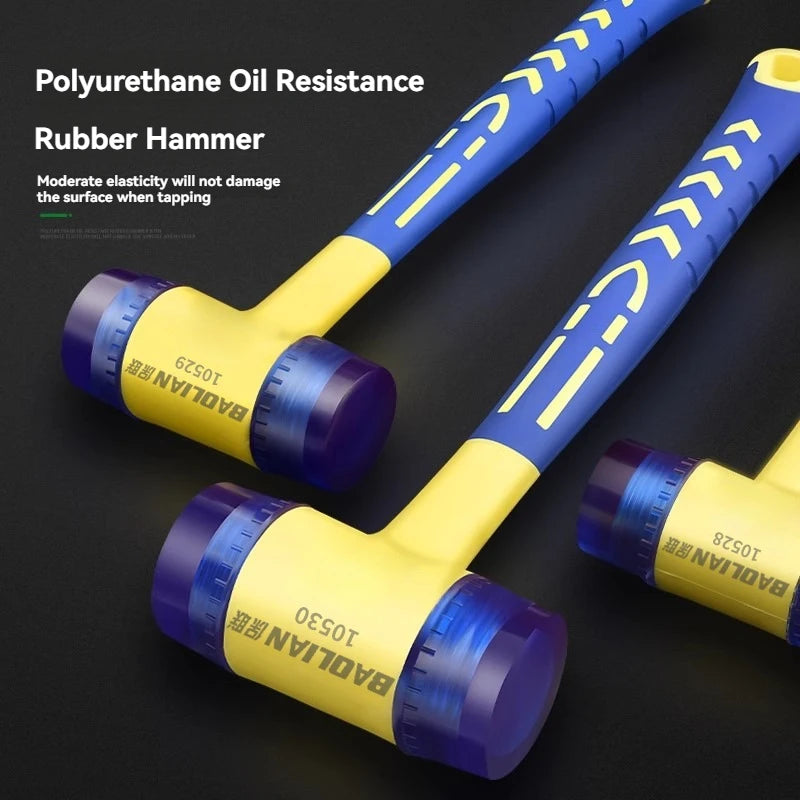Double-Head Rubber Installation Hammer 25–45mm (1.0–1.8 in) – Replaceable Heads, Insulated Non-Slip Rubber Handle