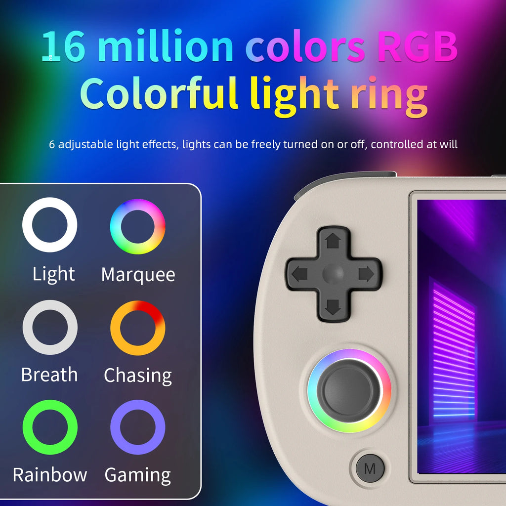 Retro Handheld Game Console 4.0-inch (102 mm) IPS 640x480, 3200mAh Battery, RGB Joystick, 5,000+ Built-in Games, Up to 512GB Expandable