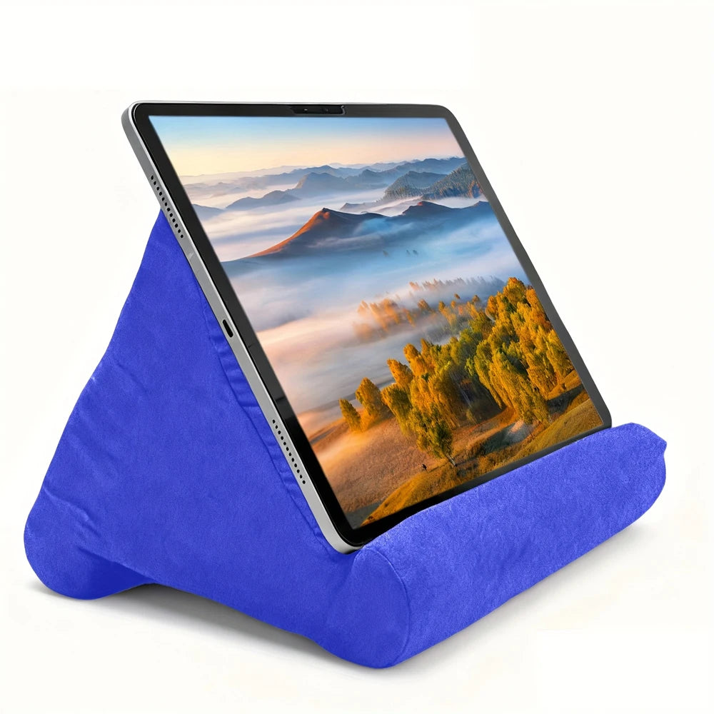 Multi-Angle Sponge Pillow Tablet Stand - Soft Cushion Holder for 7-12 Inch Tablets, Bed & Desk Reading Dock
