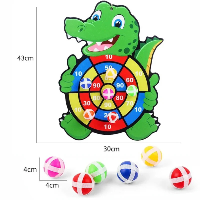 Montessori Sticky Ball Dartboard Toy for Kids Ages 3-7 - Indoor Educational Target Game with Soft Velcro Balls