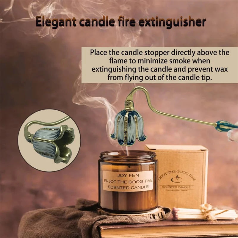 Elegant Metal Candle Snuffer - Long Handle Candle Extinguisher & Wick Snuffer for Home Decor Gift