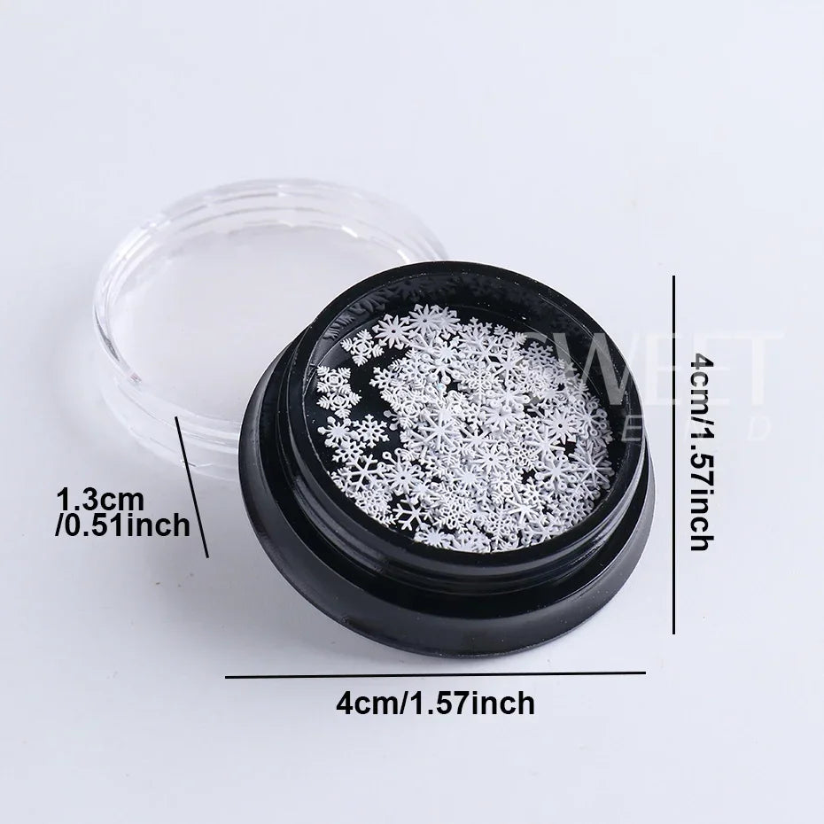 3D Christmas Snowflake Nail Charms for Festive Nail Art view 4