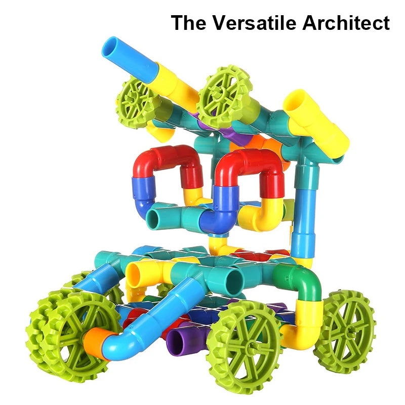 Marble Run Pipeline Building Block Toy for Kids Water Pipe Splicing Puzzle STEM Brain Development