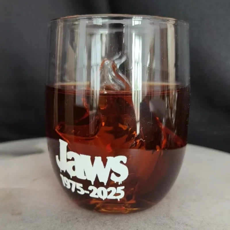 3D Shark Stemless Glass - 8.5 fl oz (250 ml) Novelty Wine, Whiskey & Cocktail Glass