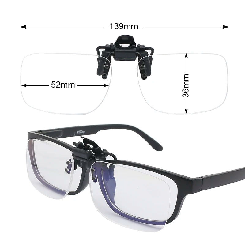 Ultra-Light Clip-On Flip-Up Rimless Reading Glasses — Presbyopic Magnifiers +1.0 +1.5 +2.0