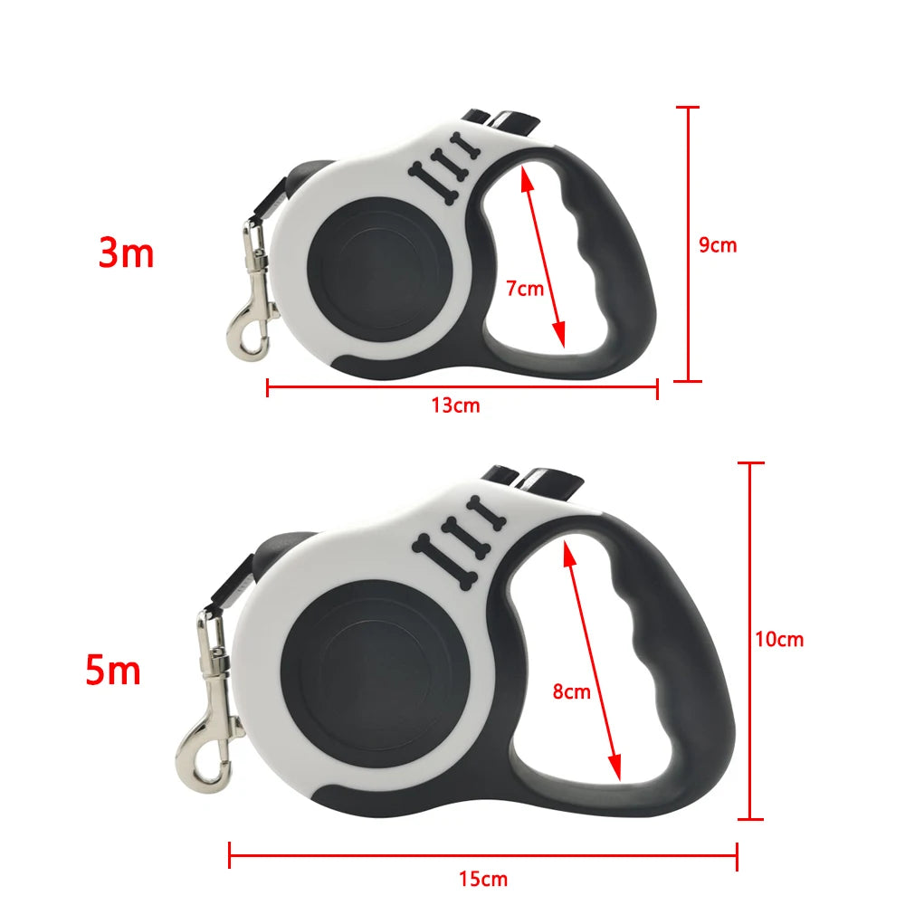 Retractable Nylon Dog Leash 3m/5m (9.8 ft/16.4 ft) Adjustable Lead for Small and Medium Dogs and Cats
