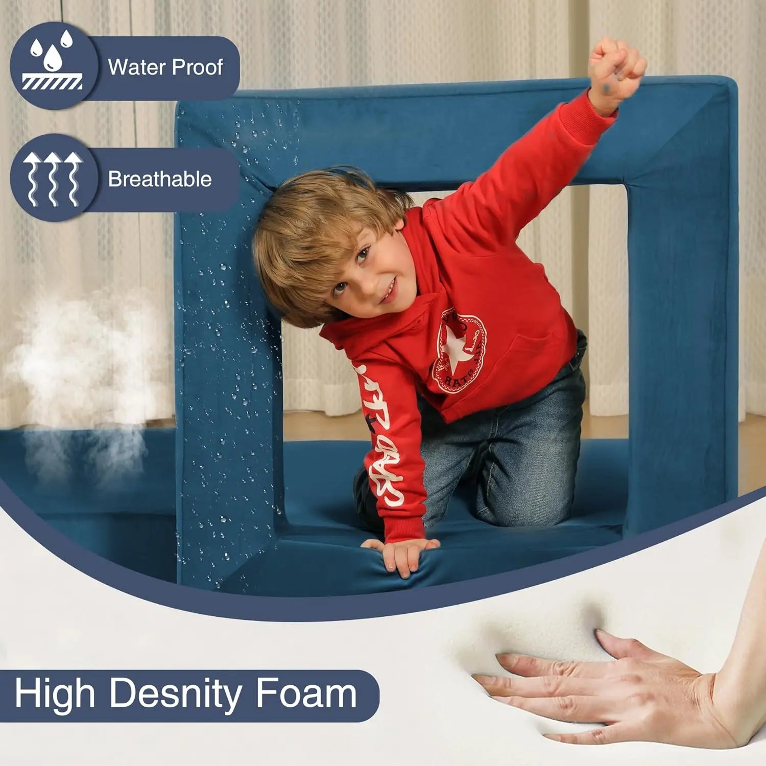 22-Piece Modular Kids Play Couch — Convertible Toddler Foam Sofa for Playroom, Bedroom & Living Room, Buildable Play Blocks for Imaginative Play
