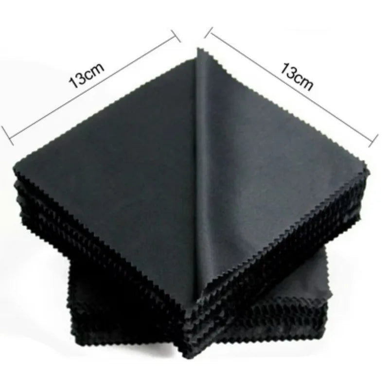 20-Pack Black Microfiber Cleaning Cloths for Sunglasses & Eyeglasses – 13 x 13 cm (5.1 x 5.1 in) Lens Cleaning Cloths