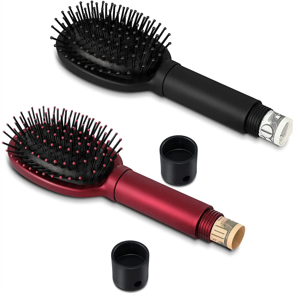 Hidden Stash Hair Brush Safe - Discreet Diversion Hair Comb with Secret Compartment for Cash, Jewelry & USB