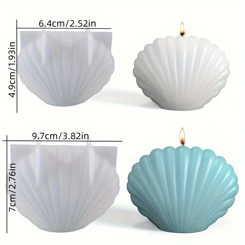 3D Shell Silicone Candle Mold 1‑Pack for DIY Scented Candles, Wax & Clay Crafts