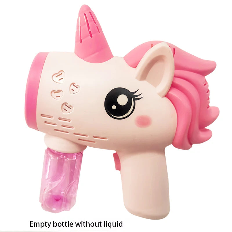 Unicorn Automatic Bubble Machine - Battery-Powered Bubble Gun for Kids Parties & Outdoor Play