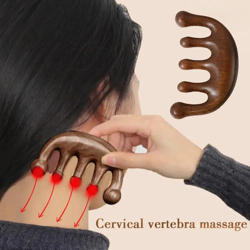 Gua Sha Massage Comb - Wide-Tooth Scalp, Face & Body Massager