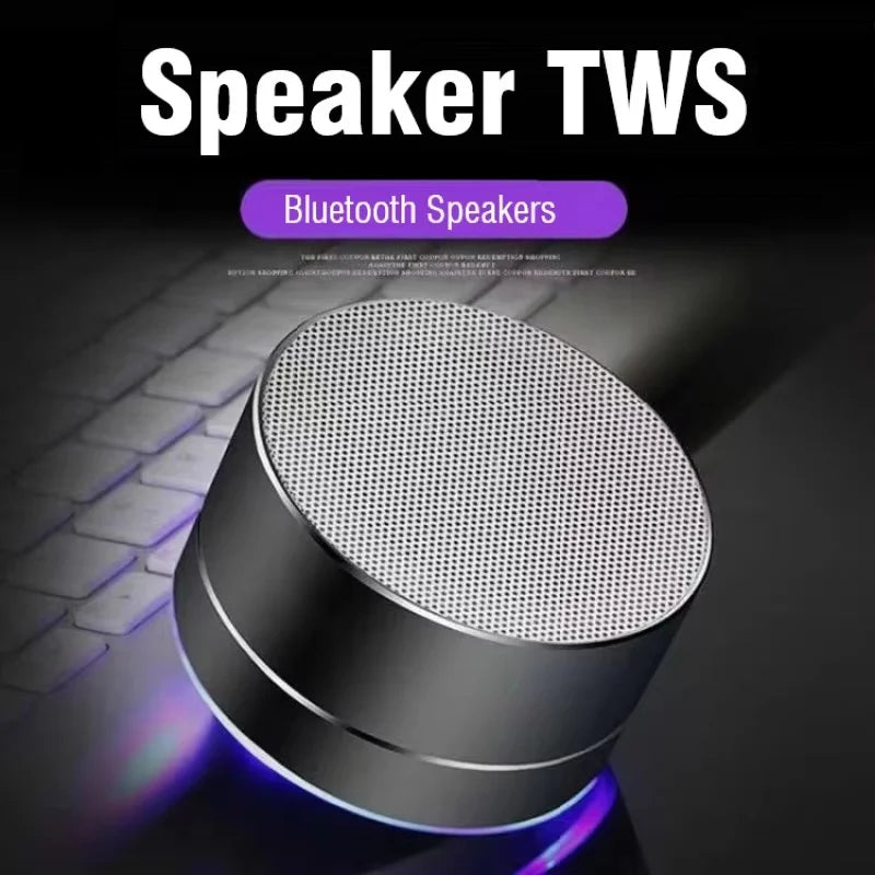 Portable Bluetooth Speaker with Subwoofer Mini Outdoor Stereo Aluminum Alloy TF/SD Card FM Radio