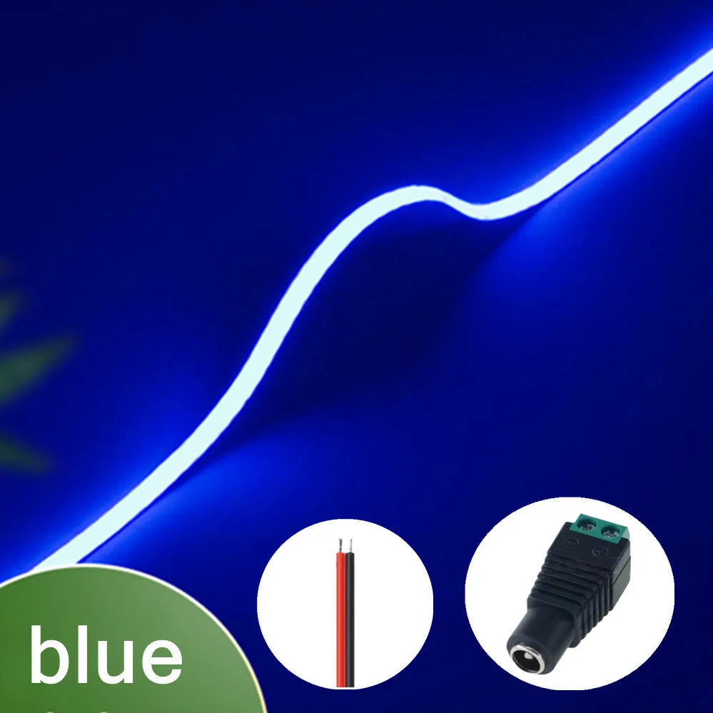 3mm (0.12in) Ultra-Thin COB LED Strip Light 12V – 400 LEDs/m Dimmable High-Density Flexible Tape, 3000K/4000K/6000K & Multicolor