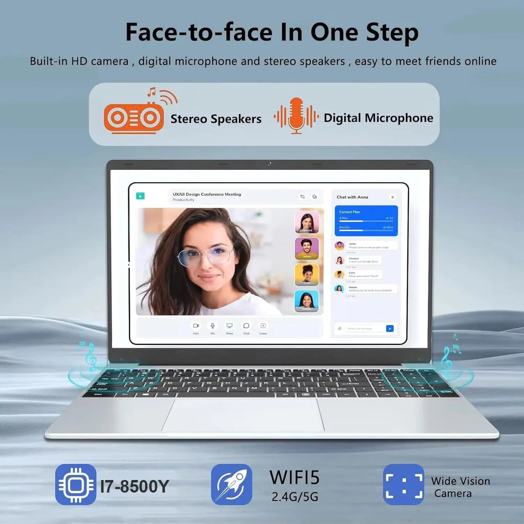 15.6" (39.6 cm) Laptop - Intel Core i7, 16GB RAM, 1TB SSD, Windows 11, Fingerprint Reader, Full HD Notebook