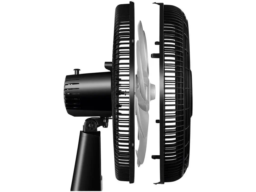 Turbo 40 cm (16 in) 8-Blade 3-Speed Column Pedestal Fan - Black & Silver, 220V