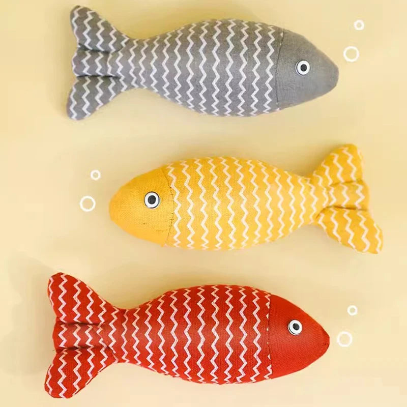 Catnip Fish Toy – Interactive Plush Fish Cat Scratcher & Mint Fidget Toy for Cats & Kittens