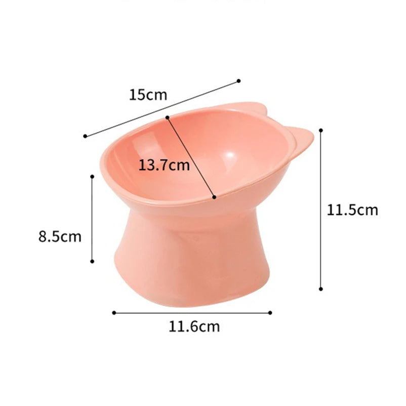 Anti-Tip Elevated Cat Bowl - Nordic Square Double-Handle Raised Pet Feeding & Water Bowl