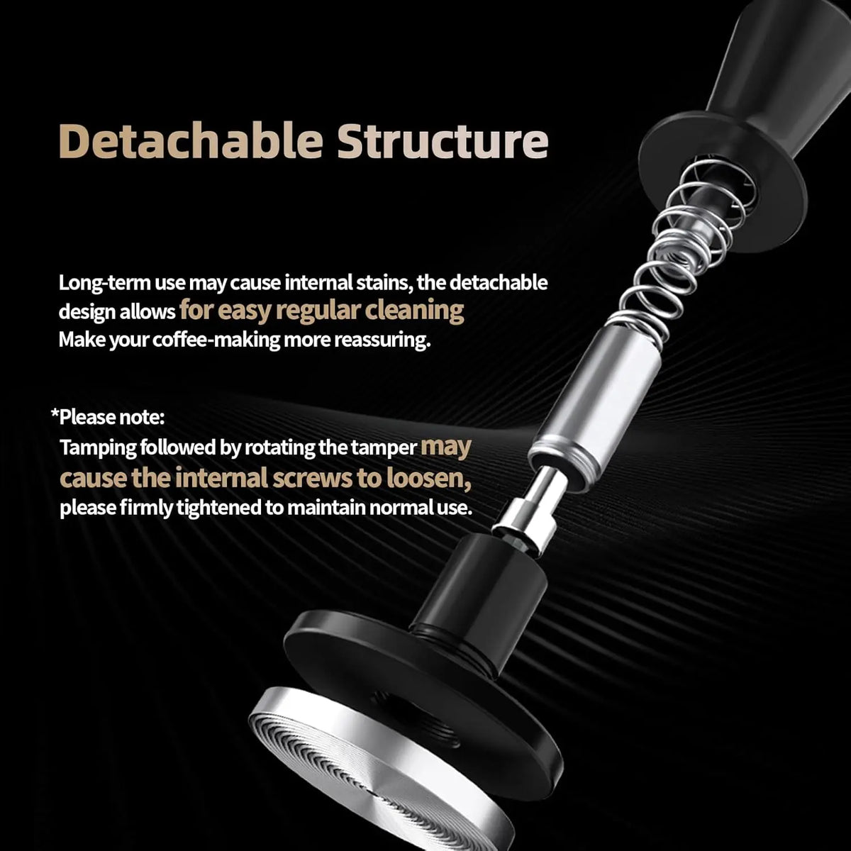 Espresso Tamper Dual-Spring 51 / 53.35 / 58.35 mm (2.01 / 2.10 / 2.30 in) Stainless Steel Threaded Base – Home Barista