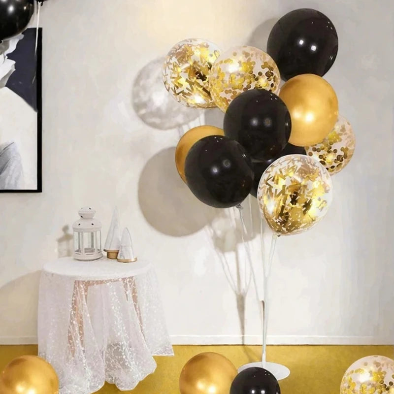 30-Pack 12-Inch (30 cm) Pearl White & Gold Confetti Balloons, Party Decorations for Birthday, Wedding & Anniversary
