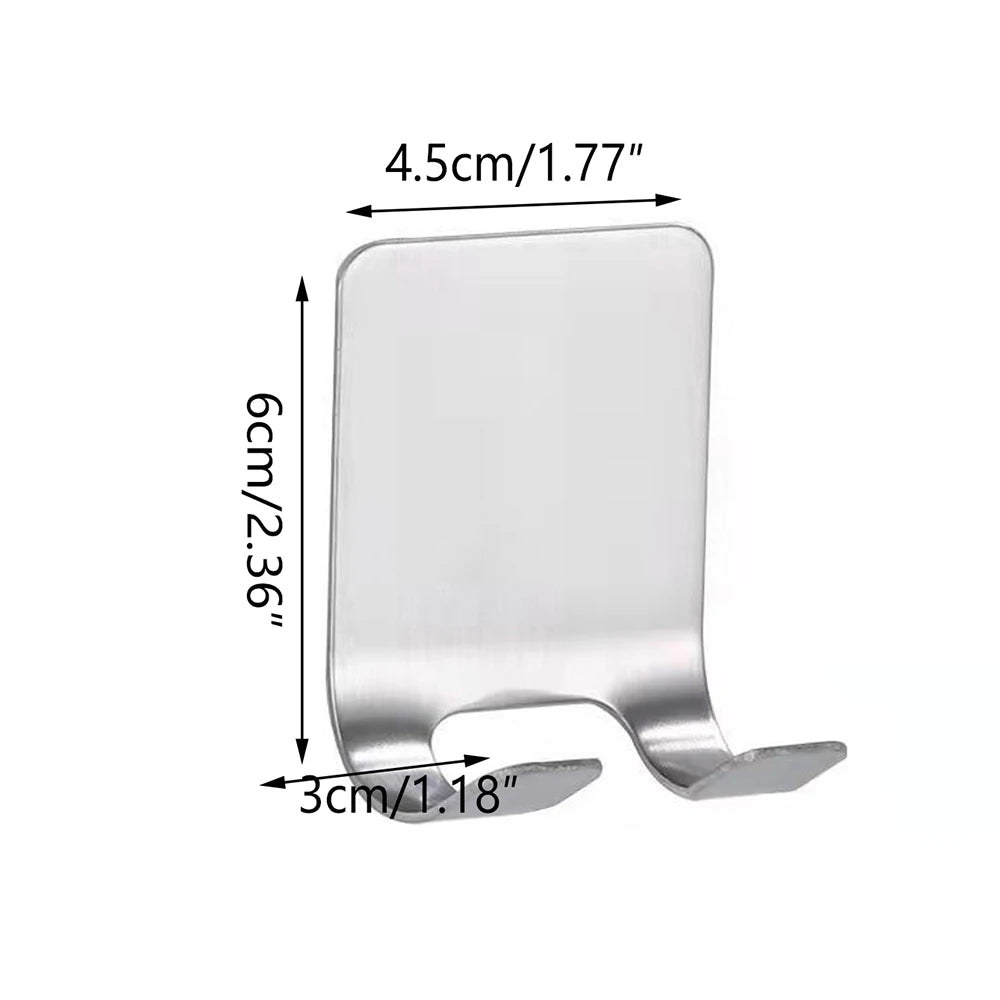 Stainless Steel Self-Adhesive Razor Hook – Wall-Mount Shaver Holder with Double Hooks for Bathroom & Kitchen