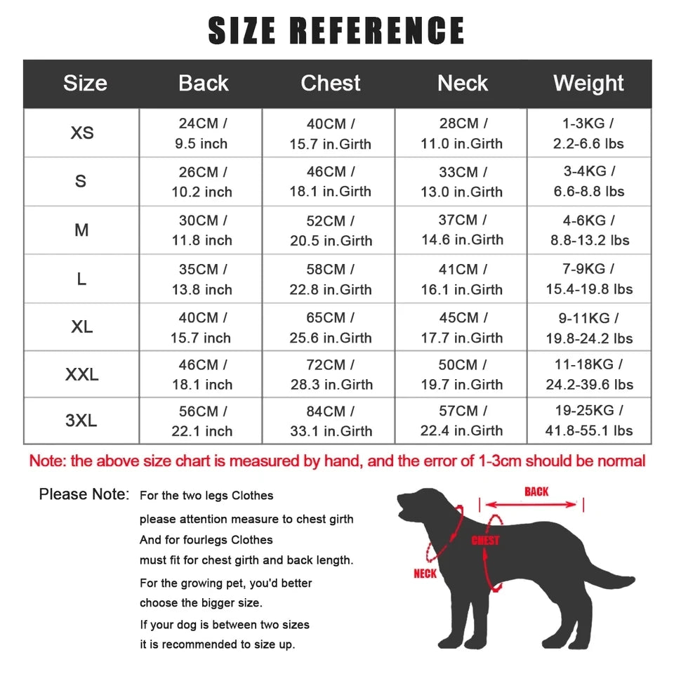 Windproof Winter Dog Jacket Padded Reflective Coat for Puppy, Small/Medium/Large Dogs (XS-3XL)