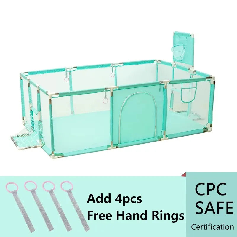 Baby Playpen Indoor Play Yard with Ball Pit Fence — Multi-Panel Safety Corral for Infants & Toddlers (107 x 235 x 129 cm / 42.1 x 92.5 x 50.8 in)