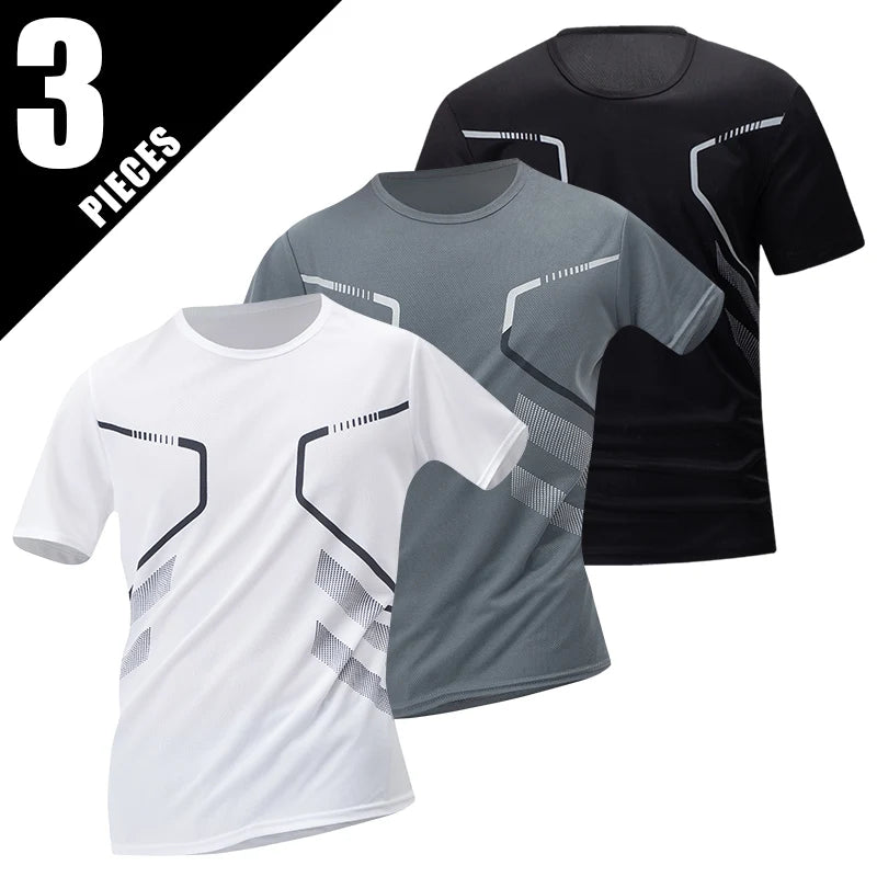 Men's Gradient Quick-Dry Sports T-Shirt Short Sleeve - Running & Fitness Casual Tee